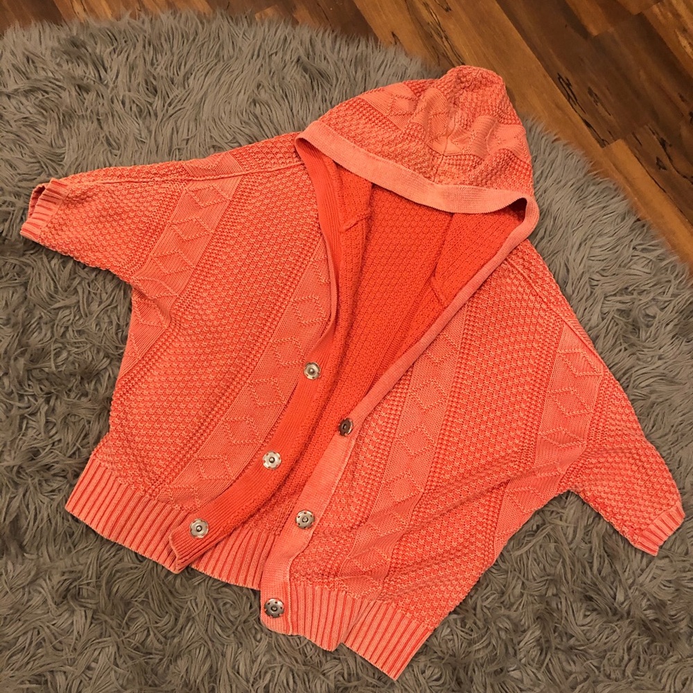Free People Coral Cardigan